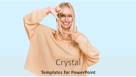  Presentation with creativity - Slide set consisting of young-blonde-girl-wearing-casual background and a lemonade colored foreground