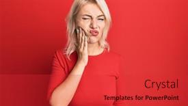 Presentation with illness - Cool new PPT layouts with young-blonde-girl-wearing-casual backdrop and a red colored foreground