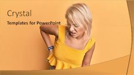  Presentation with back pain - Cool new theme with young-blonde-girl-wearing-casual backdrop and a yellow colored foreground