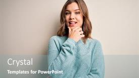  Presentation with winter blue - Slides with young-blonde-girl-wearing-casual background and a light blue colored foreground