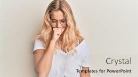  Presentation with health care - Beautiful PPT theme featuring young-blonde-girl-wearing-casual backdrop and a lemonade colored foreground