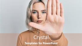  Presentation with sing - Presentation theme with young-blonde-girl-wearing-casual background and a coral colored foreground