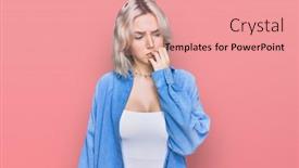  Presentation with nails - Beautiful slide set featuring young-blonde-girl-wearing-casual backdrop and a coral colored foreground