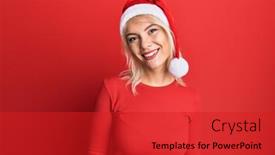  Presentation with girl christmas - Cool new slides with young-blonde-girl-wearing-christmas backdrop and a red colored foreground