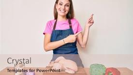  Presentation with hands holding - Presentation consisting of young-blonde-girl-wearing-cook background and a lemonade colored foreground