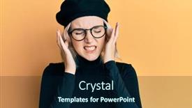  Presentation with deaf - Amazing slide deck having young-blonde-girl-wearing-french backdrop and a navy blue colored foreground