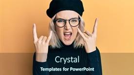  Presentation with rock star - Beautiful slides featuring young-blonde-girl-wearing-french backdrop and a navy blue colored foreground