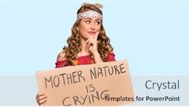  Presentation with protest - Theme enhanced with young-blonde-girl-wearing-hippie background and a coral colored foreground