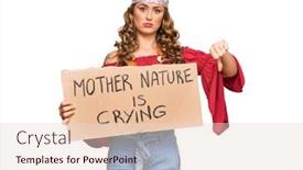  Presentation with protest - Colorful presentation theme enhanced with young-blonde-girl-wearing-hippie backdrop and a lemonade colored foreground