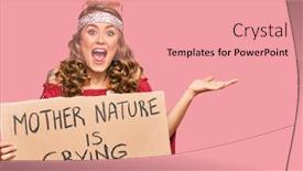  Presentation with protest - Amazing slide set having young-blonde-girl-wearing-hippie backdrop and a coral colored foreground
