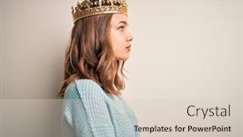  Presentation with queen - Slide set with young-blonde-girl-wearing-queen background and a lemonade colored foreground