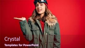  Presentation with winter weather - Slide deck having young-blonde-girl-wearing-ski background and a wine colored foreground