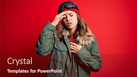  Presentation with flu virus - Presentation theme consisting of young-blonde-girl-wearing-ski background and a tawny brown colored foreground