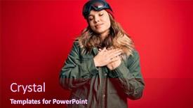  Presentation with winter weather - Slide set enhanced with young-blonde-girl-wearing-ski background and a wine colored foreground