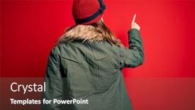  Presentation with winter weather - Slides featuring young-blonde-girl-wearing-ski background and a dark gray colored foreground