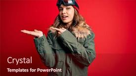  Presentation with winter weather - Audience pleasing presentation design consisting of young-blonde-girl-wearing-ski backdrop and a wine colored foreground