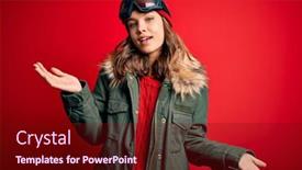  Presentation with winter weather - Theme featuring young-blonde-girl-wearing-ski background and a wine colored foreground