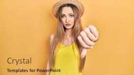  Presentation with girl scouts explorer summer - Presentation design consisting of young-blonde-girl-wearing-summer background and a  colored foreground