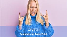  Presentation with rock music - Beautiful presentation featuring young-blonde-girl-wearing-wool backdrop and a teal colored foreground