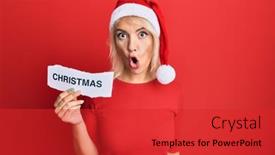  Presentation with girl christmas - Amazing presentation having young-blonde-girl-wearing-xmas backdrop and a red colored foreground