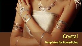  Presentation with flash - Cool new slides with golden and silver flash tattoo backdrop and a tawny brown colored foreground