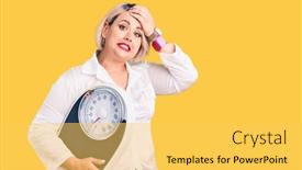  Presentation with stressed - Theme enhanced with young-blonde-plus-size-woman background and a yellow colored foreground