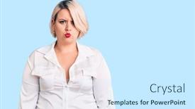  Presentation with woman crying - Beautiful slides featuring young-blonde-plus-size-woman backdrop and a cool aqua colored foreground