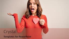  Presentation with holding hands - Colorful PPT theme enhanced with young-blonde-romantic-girl-holding backdrop and a red colored foreground