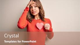  Presentation with romantic - Beautiful PPT layouts featuring young-blonde-romantic-girl-holding backdrop and a coral colored foreground