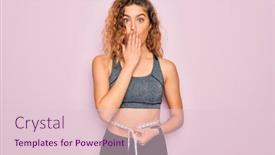  Presentation with tape measure - Slide set having young-blonde-sporty-woman background and a lemonade colored foreground