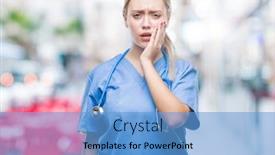  Presentation with hand surgeon - Theme featuring young-blonde-surgeon-doctor-woman background and a light blue colored foreground