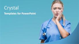  Presentation with hand surgeon - Presentation theme enhanced with young-blonde-surgeon-doctor-woman background and a teal colored foreground