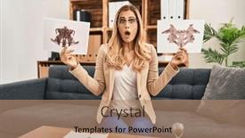  Presentation with fear - PPT layouts enhanced with young-blonde-therapist-woman-holding background and a  colored foreground