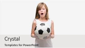  Presentation with football - PPT layouts featuring young blonde toddler holding football background and a  colored foreground