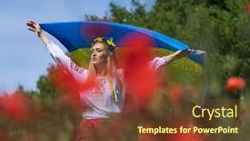  Presentation with ukraine - Presentation design having young-blonde-ukrainian-woman-stands background and a tawny brown colored foreground