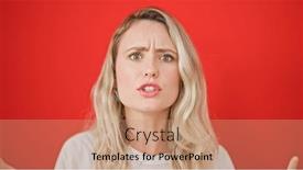  Presentation with angry - PPT layouts having young-blonde-woman-angry-screaming background and a coral colored foreground