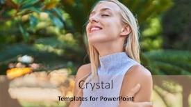  Presentation with breathing - Theme having young-blonde-woman-breathing background and a  colored foreground