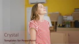  Presentation with new home - Theme enhanced with young-blonde-woman-breathing and a coral colored foreground