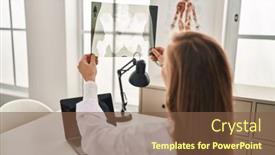  Presentation with xray - Presentation theme featuring young-blonde-woman-doctor-using background and a tawny brown colored foreground