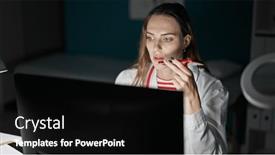  Presentation with voice - Slide set enhanced with young-blonde-woman-doctor-using background and a  colored foreground