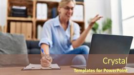  Presentation with psychology - Slide deck consisting of young-blonde-woman-having-psychology background and a violet colored foreground