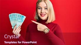  Presentation with blonde holds a magnifying glass - Audience pleasing presentation theme consisting of young-blonde-woman-holding-100 backdrop and a wine colored foreground