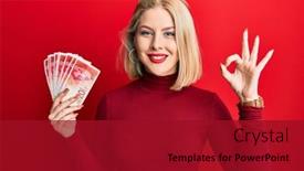  Presentation with israel - Beautiful PPT theme featuring young-blonde-woman-holding-20 backdrop and a crimson colored foreground