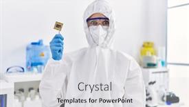  Presentation with cpu - Theme featuring young-blonde-woman-holding-cpu background and a light gray colored foreground