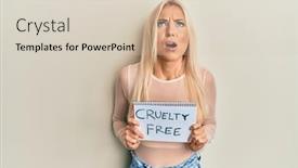  Presentation with cruelty - Audience pleasing PPT theme consisting of young-blonde-woman-holding-cruelty backdrop and a lemonade colored foreground