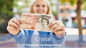  Presentation with blonde holding magnifying glass - Presentation enhanced with young-blonde-woman-holding-english background and a teal colored foreground