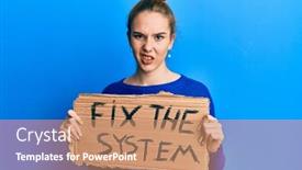  Presentation with nervous system - Audience pleasing theme consisting of young-blonde-woman-holding-fix backdrop and a coral colored foreground