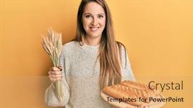  Presentation with cool - Amazing PPT layouts having young-blonde-woman-holding-homemade backdrop and a coral colored foreground