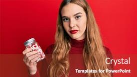  Presentation with attitude - Theme having young-blonde-woman-holding-jar background and a tawny brown colored foreground