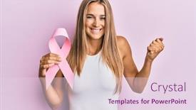  Presentation with cancer - Audience pleasing slides consisting of young-blonde-woman-holding-pink backdrop and a lemonade colored foreground